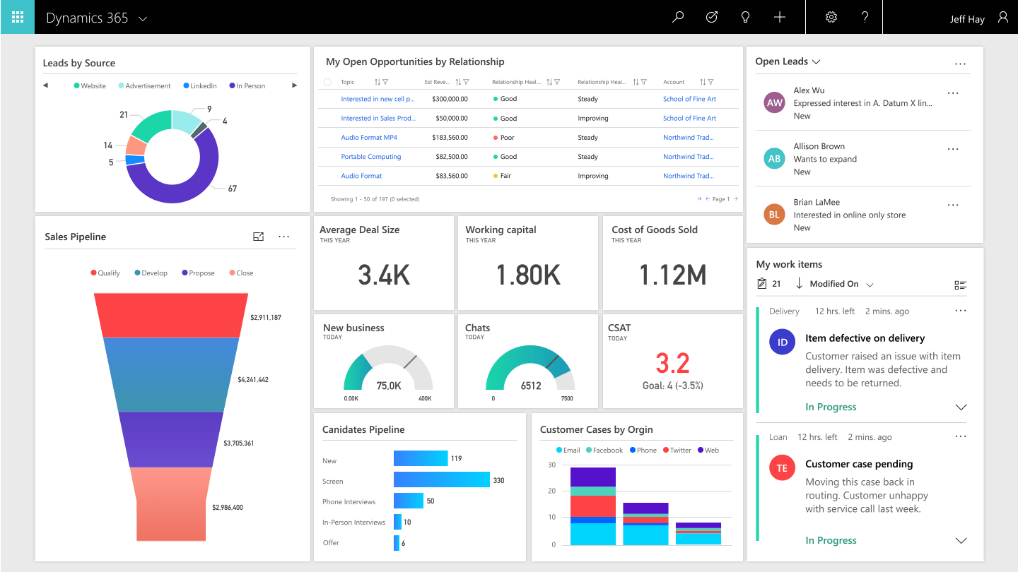 Image of the Dynamics 365 application